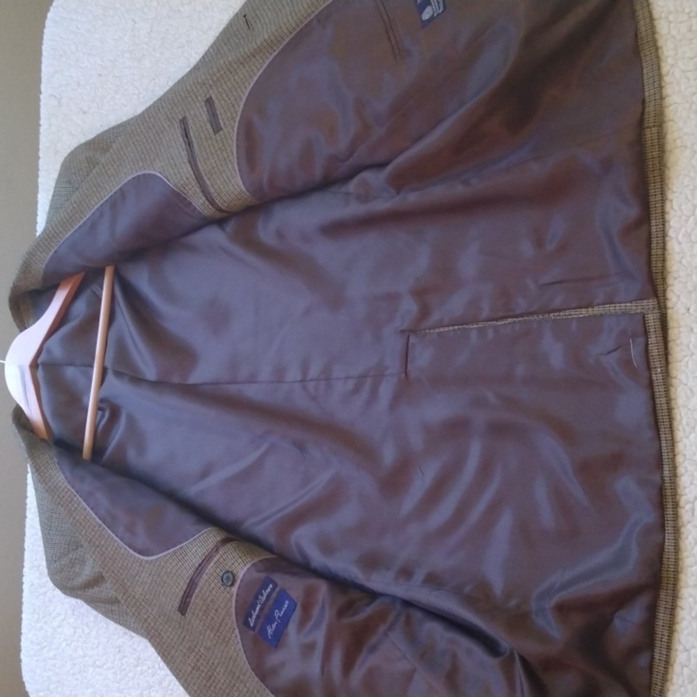 NWT Alan Flusser Brown Lambswool/Cashmere Sport Jacket  40R - Picture 8 of 16